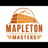 The "Mapleton Precast Block Retaining Wall Masters" user's logo