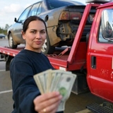 The "We Buy Junk Cars of Mesquite" user's logo